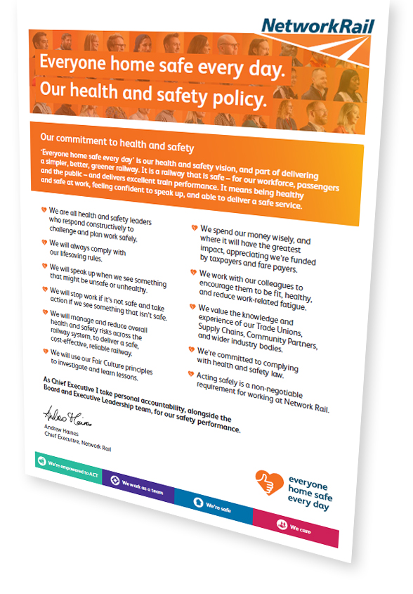 Network Rail Health and Safety Policy Poster