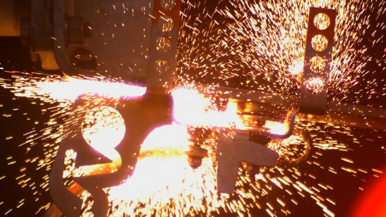 An explosion of sparks.